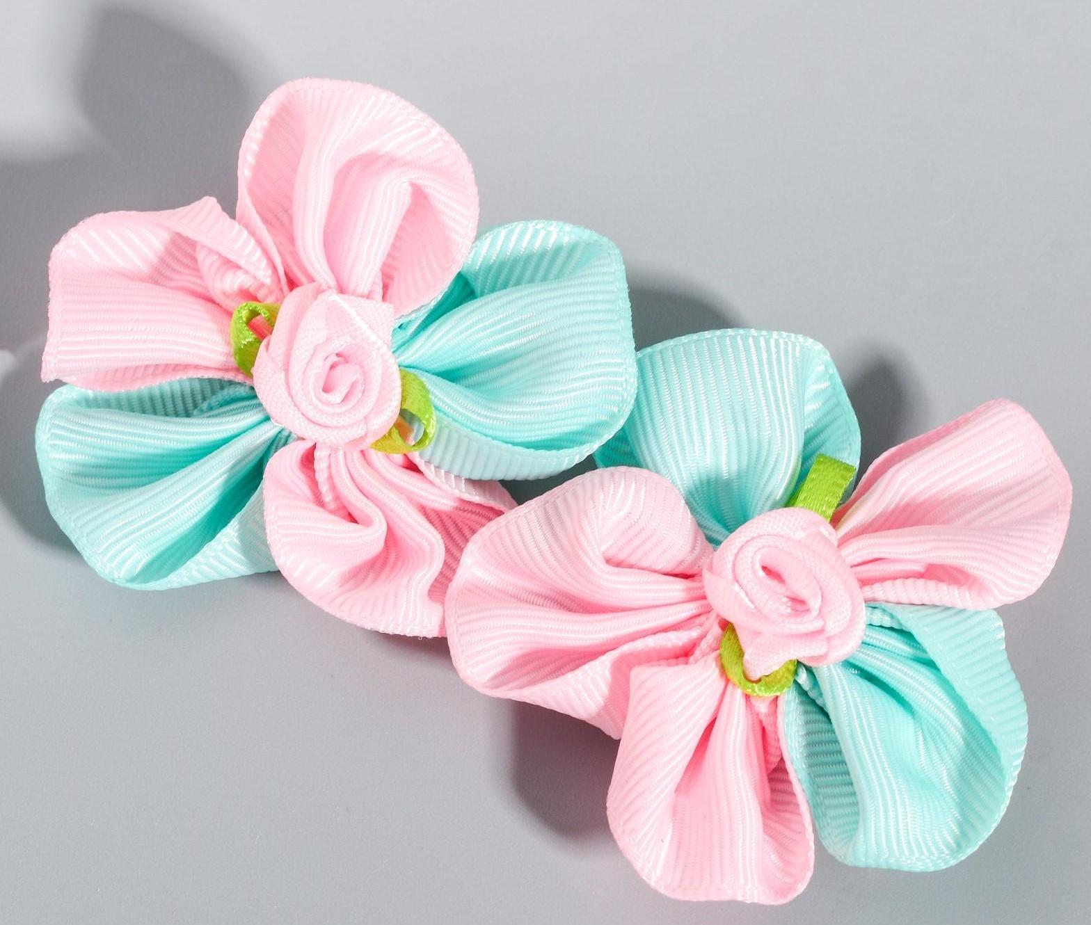 Набор заколок-розочек, Маша и Медведь, 2 шт  МИКС