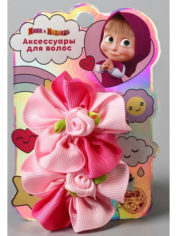 Набор заколок-розочек, Маша и Медведь, 2 шт  МИКС