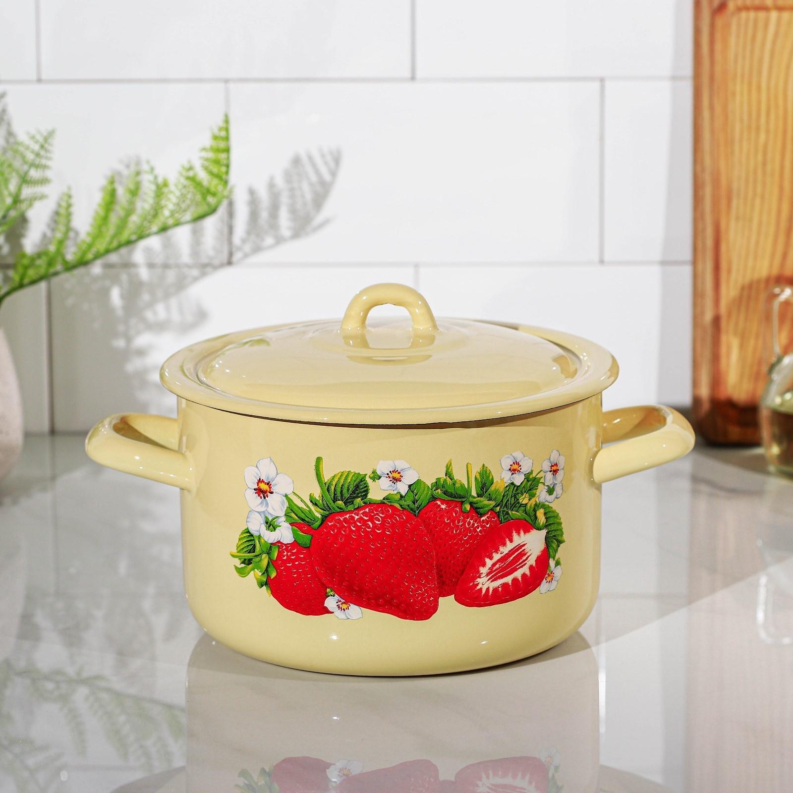 Кастрюля цилиндрическая, 2,9 л, индукция, рисунок МИКС