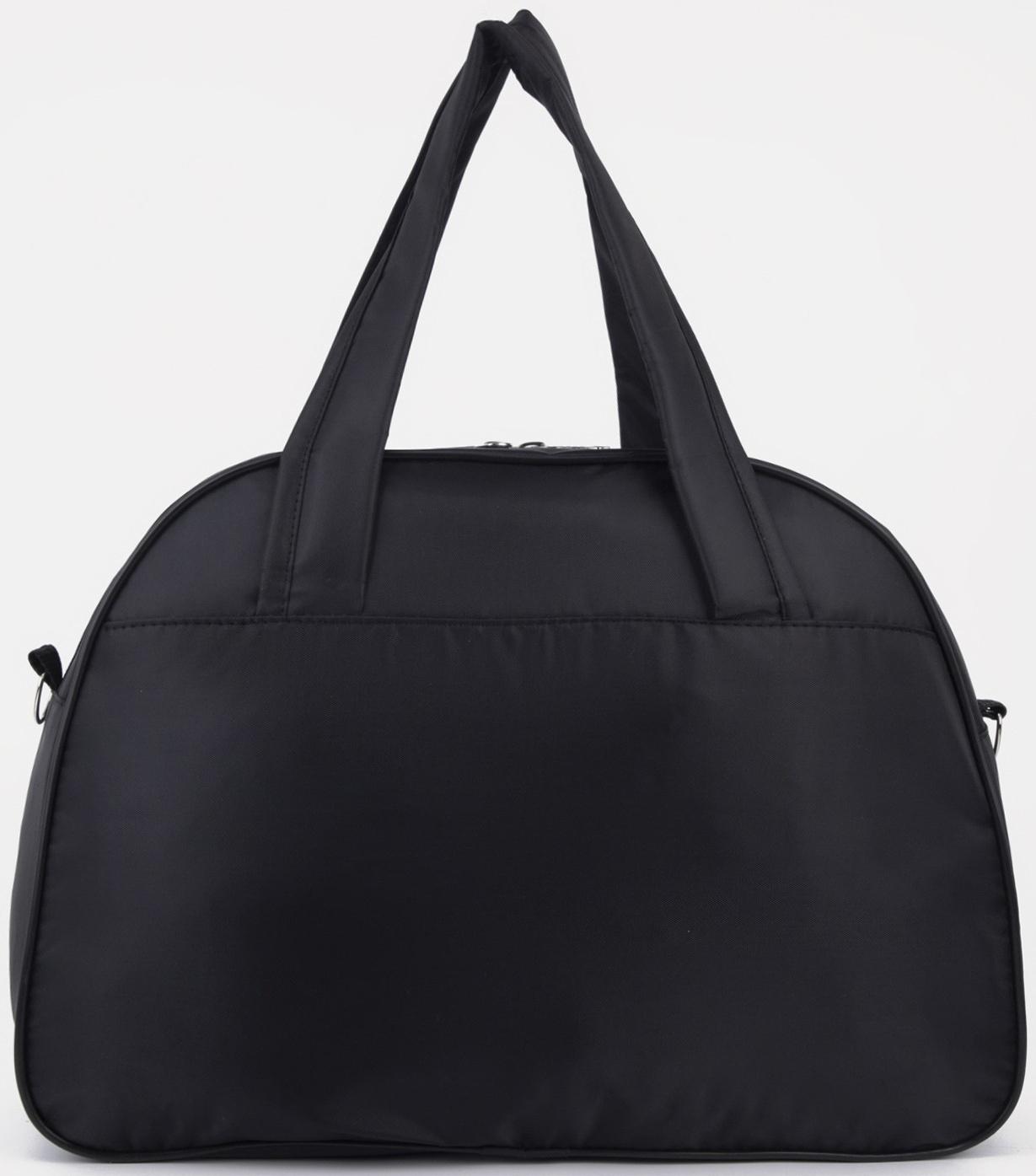 Сумка спортивная на молнии, без подкладки, наружный карман, цвет чёрный