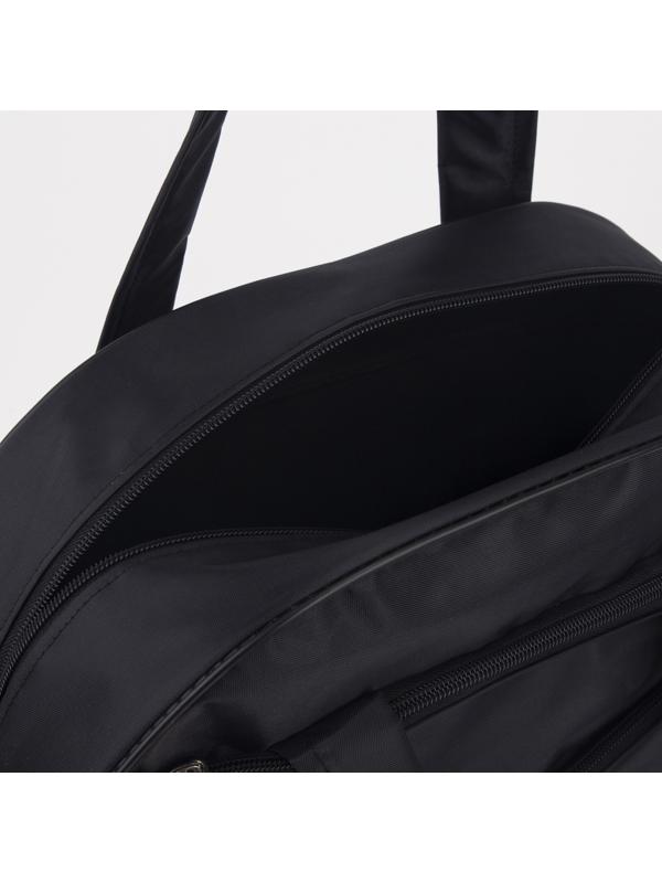 Сумка спортивная на молнии, без подкладки, наружный карман, цвет чёрный