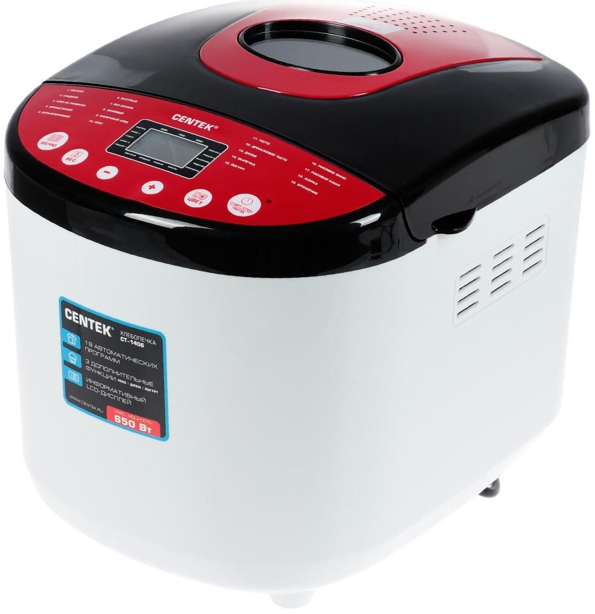 Хлебопечка Centek CT-1406 , 650 Вт, 19 программ, отсрочка старта