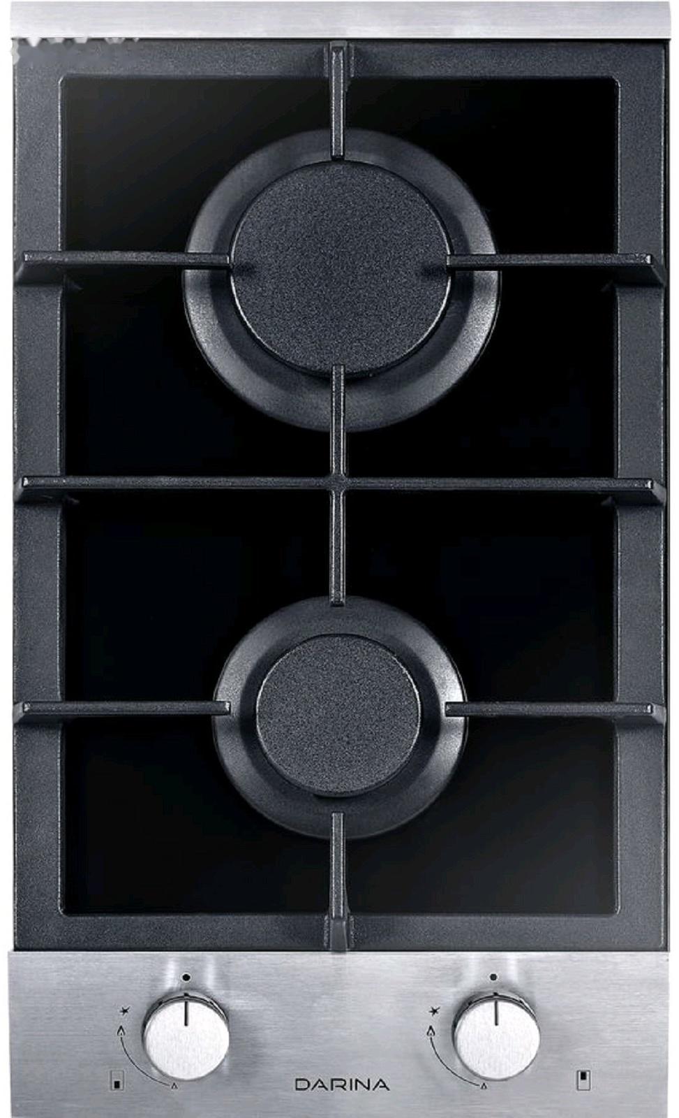 Варочная поверхность Darina 1T2 C523 X1, газовая, 2 конфорки, 29 см, цвет нерж.сталь