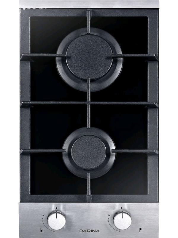 Варочная поверхность Darina 1T2 C523 X1, газовая, 2 конфорки, 29 см, цвет нерж.сталь