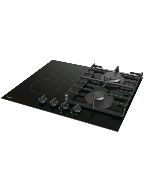 Варочная поверхность Gorenje GCE691BSC, комбинированная, 4 конфорки, 60 см, Hi-Light, чёрная