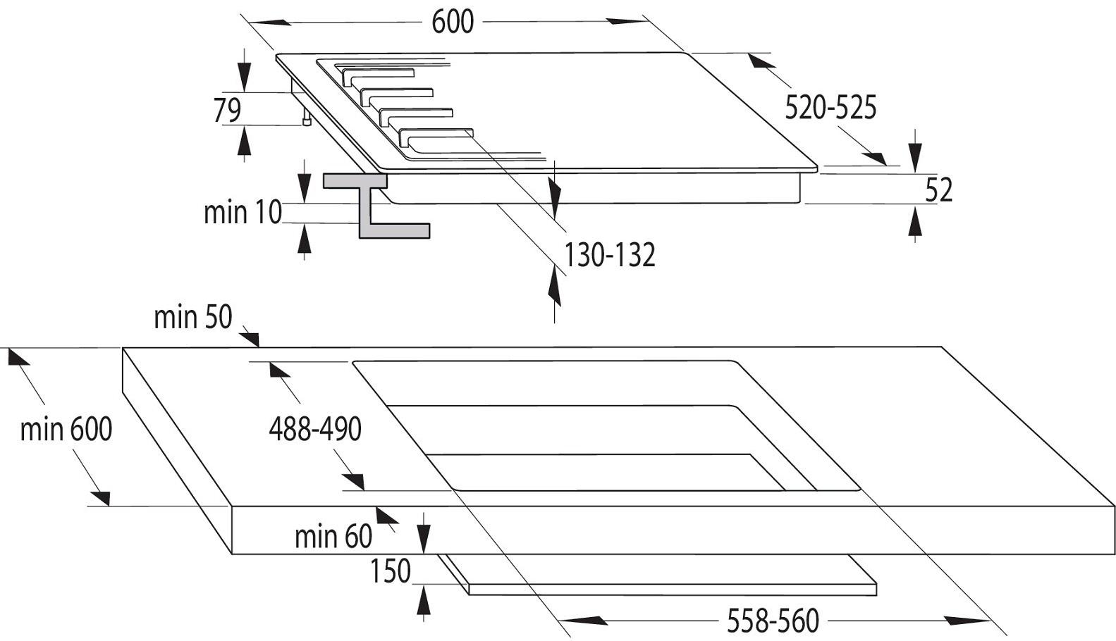 Варочная поверхность Gorenje GE690X, комбинированная, 4 конфорки, 60 см, серебристая