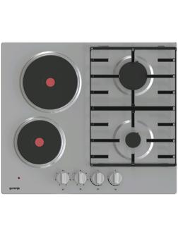 Варочная поверхность Gorenje GE690X, комбинированная, 4 конфорки, 60 см, серебристая