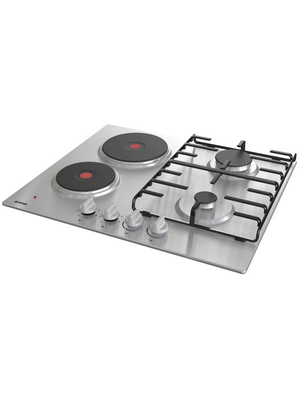 Варочная поверхность Gorenje GE690X, комбинированная, 4 конфорки, 60 см, серебристая