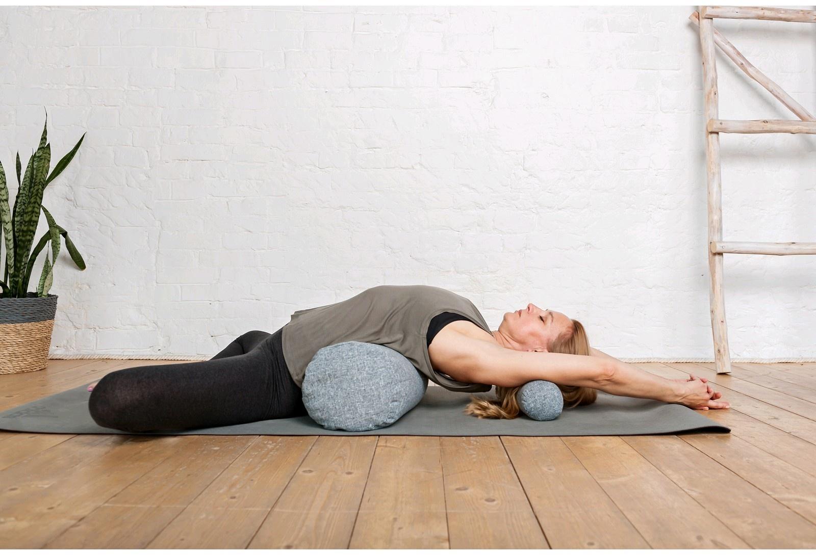 Болстер валик, 60х22 см, цвет серый