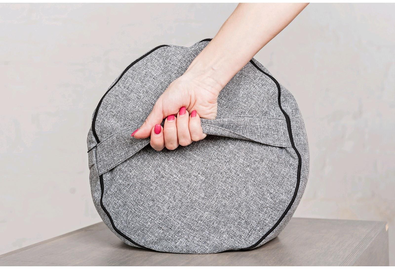 Болстер круглый, 33х16 см, цвет серый