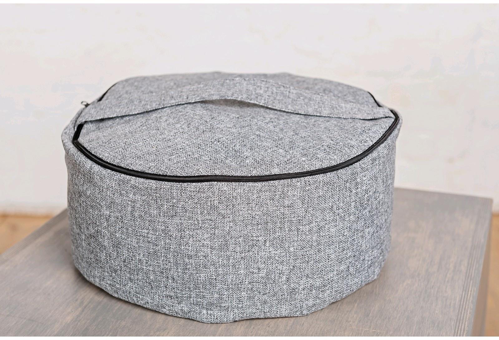 Болстер круглый, 33х16 см, цвет серый