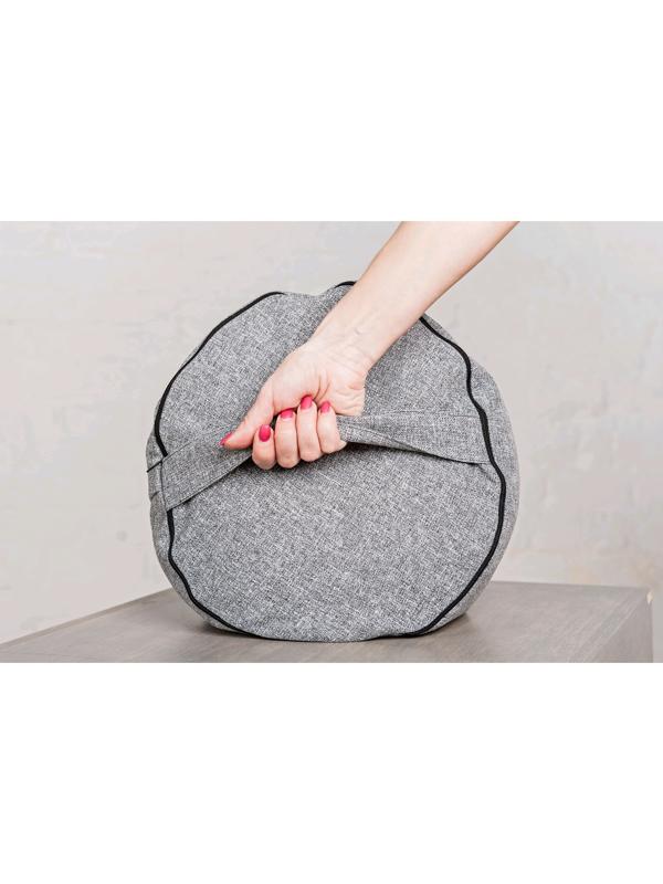 Болстер круглый, 33х16 см, цвет серый