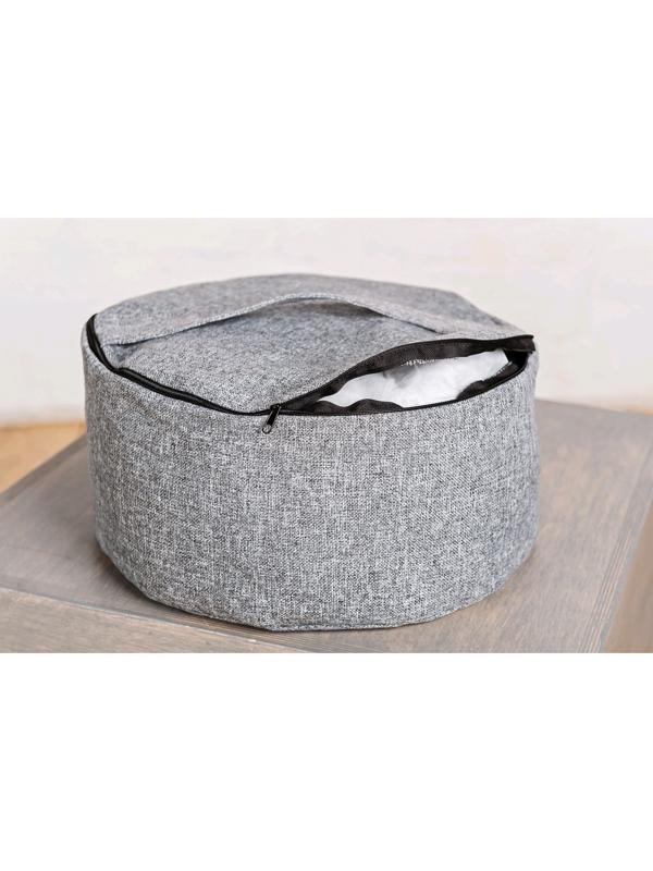 Болстер круглый, 33х16 см, цвет серый