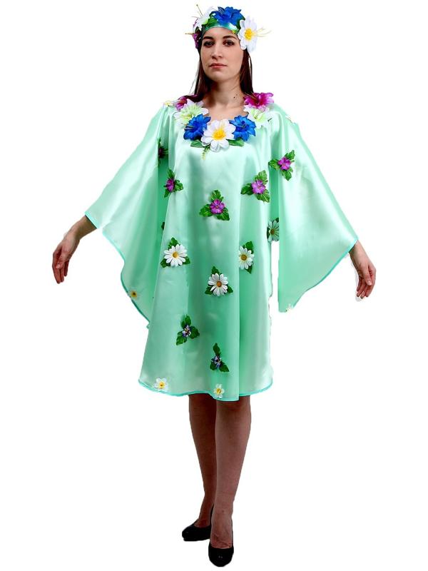 Карнавальный костюм «Весна», взрослый, платье, головной убор