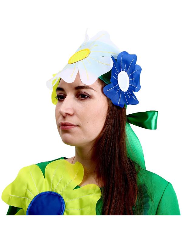 Карнавальный костюм «Полянка», платье, головной убор, р. 46-48