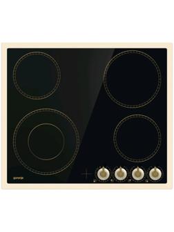Варочная поверхность Gorenje EC642CLI, электрическая, 4 конфорки, Hi-Light, чёрно-бежевая