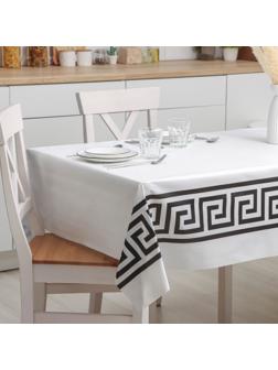 Клеёнка столовая на нетканой основе Доляна «Стэф», ширина 140 см, рулон 20 м, цвет белый