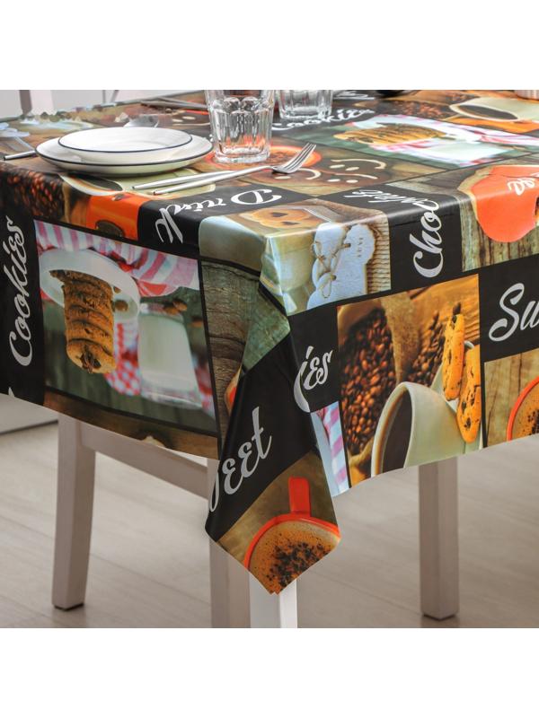 Клеёнка столовая на нетканой основе Доляна «Кофе», ширина 140 см, рулон 20 м