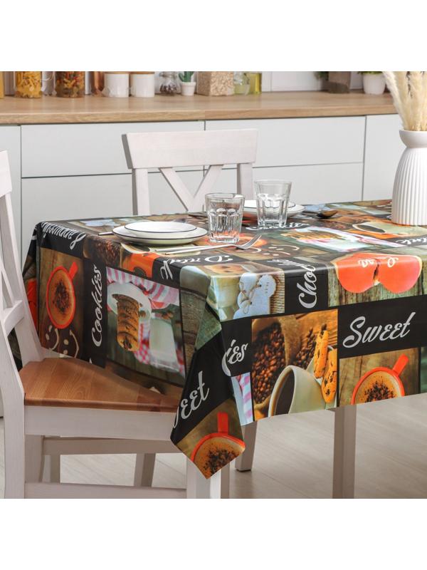 Клеёнка столовая на нетканой основе Доляна «Кофе», ширина 140 см, рулон 20 м