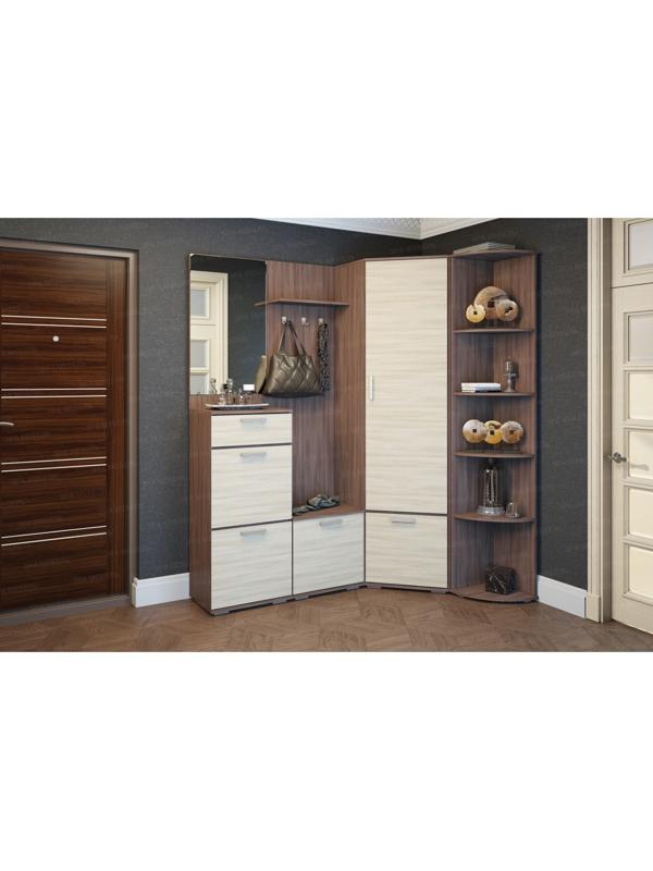 Шкаф угловой Ника, 701х701х2032х354, Ясень шимо светлый/Ясень шимо темный