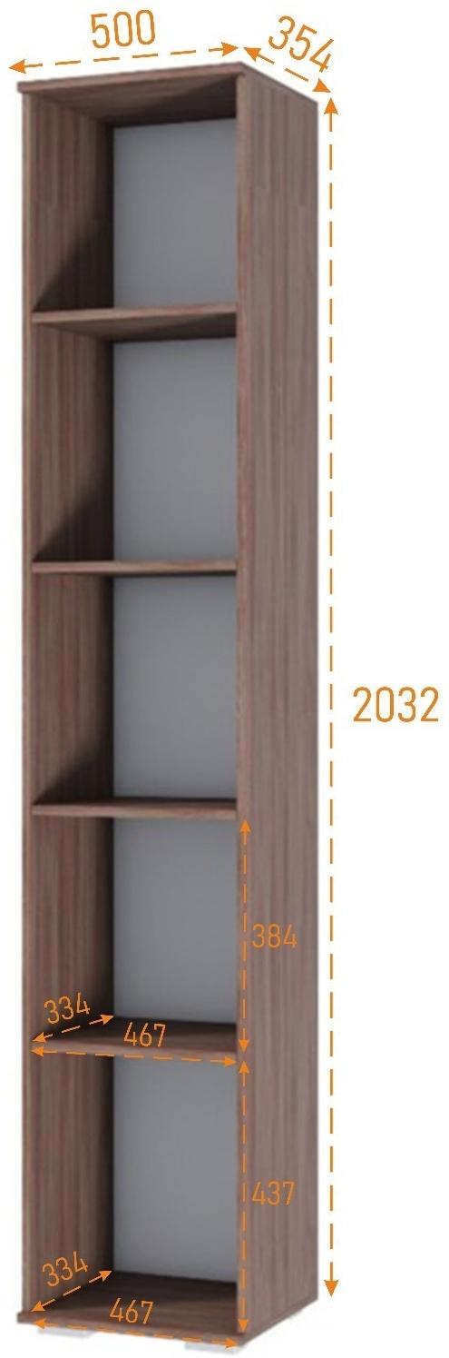 Шкаф бельевой Ника, 500х354х2032, Ясень шимо светлый/Ясень шимо темный