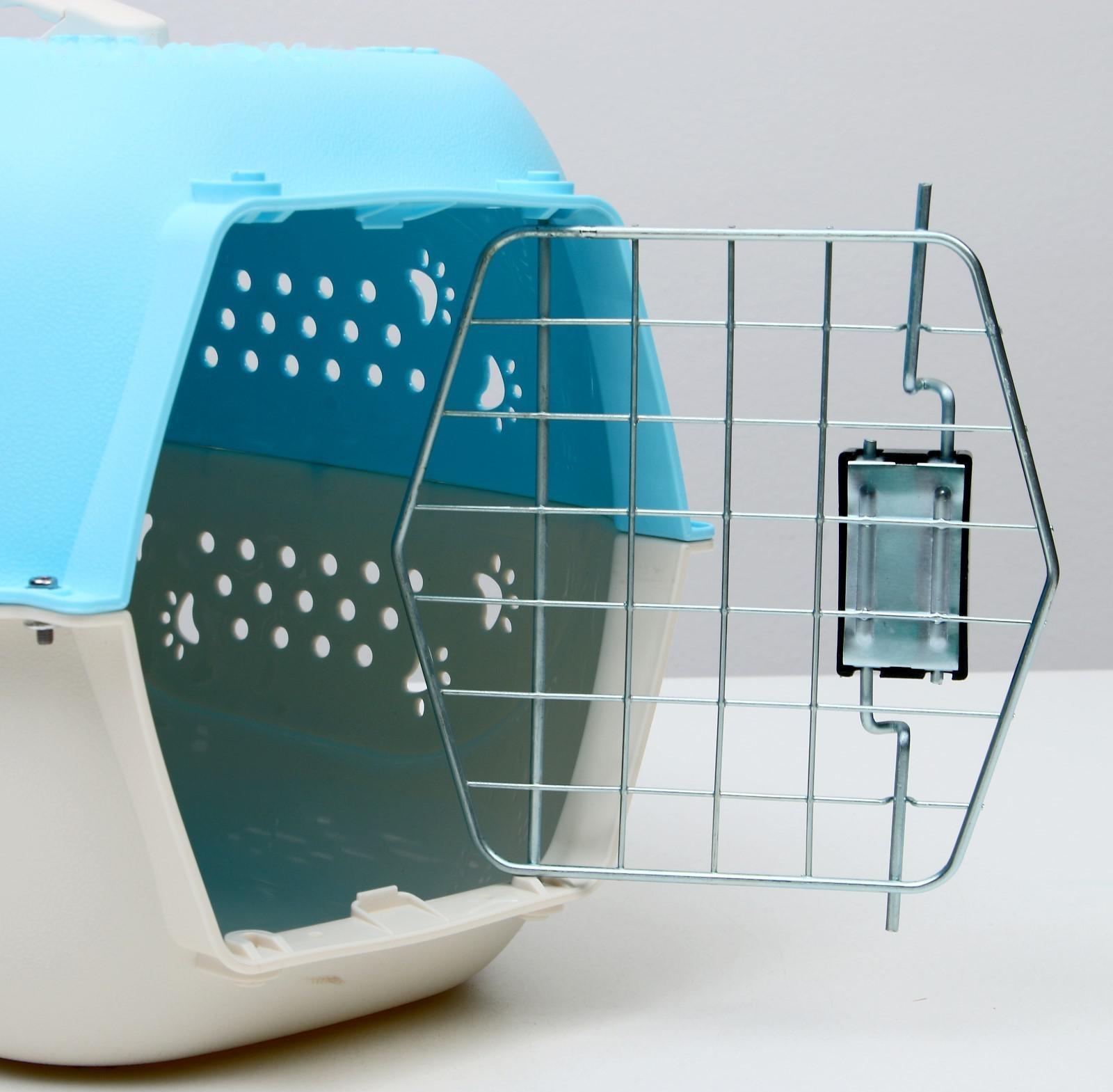 Переноска пластиковая, 47,5 х 33 х 31 см, голубая