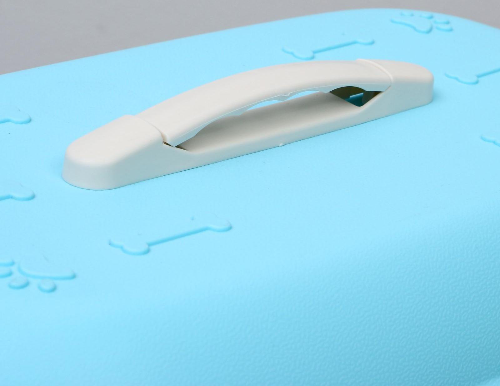 Переноска пластиковая, 47,5 х 33 х 31 см, голубая