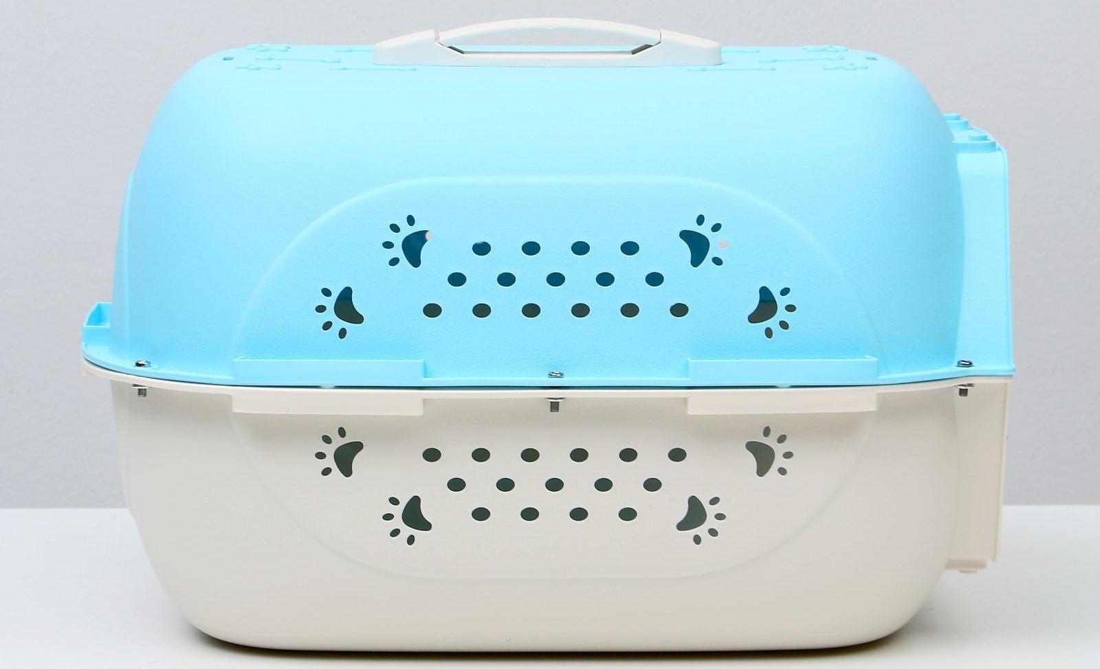 Переноска пластиковая, 47,5 х 33 х 31 см, голубая