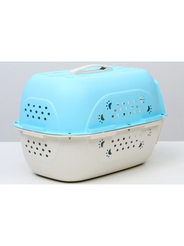 Переноска пластиковая, 47,5 х 33 х 31 см, голубая