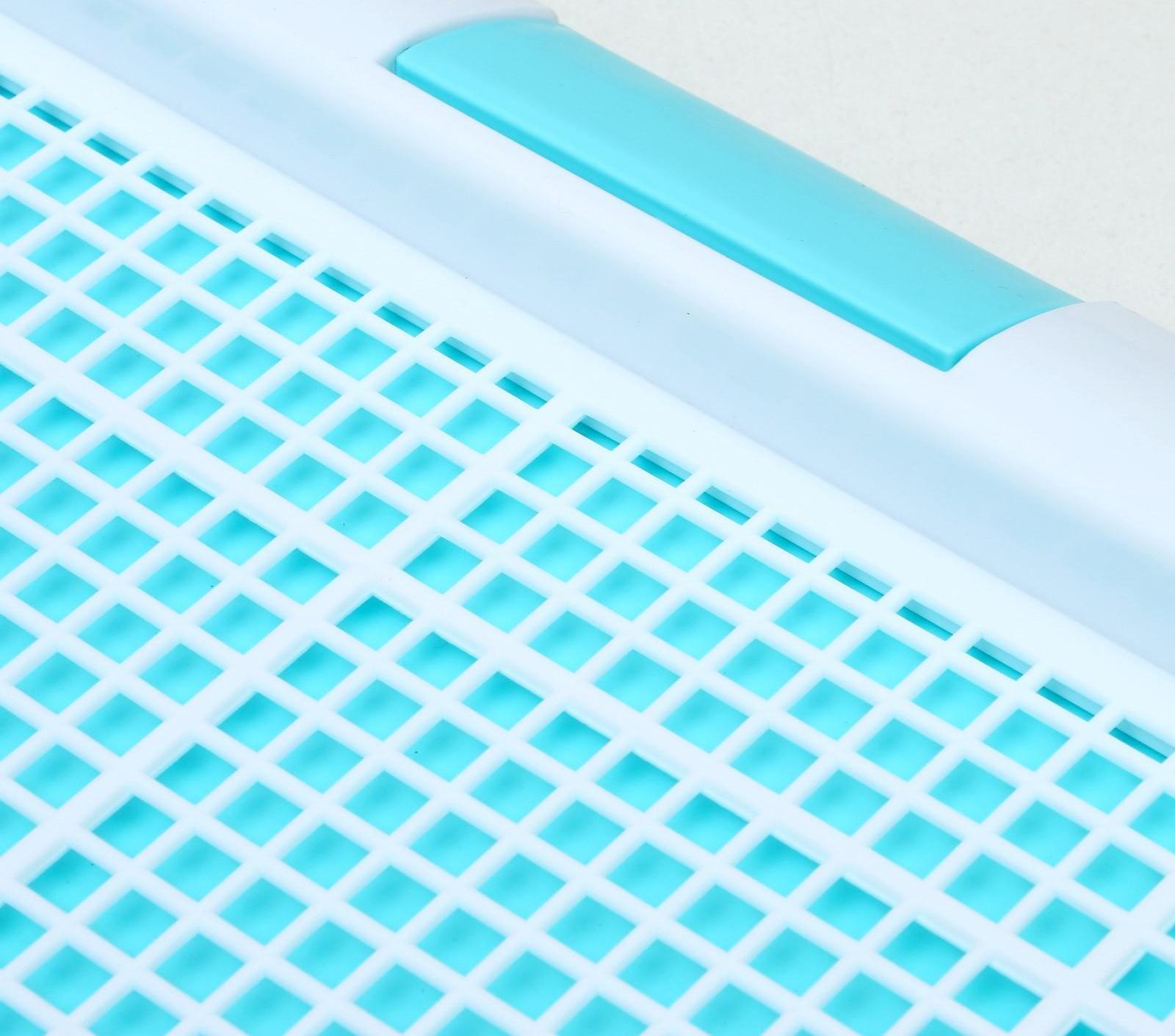 Туалет для собак с сеткой и столбиком, 63,5 х 47 х 5 см, голубой