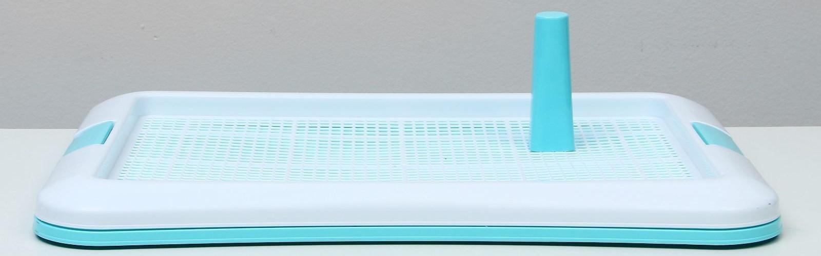 Туалет для собак с сеткой и столбиком, 63,5 х 47 х 5 см, голубой