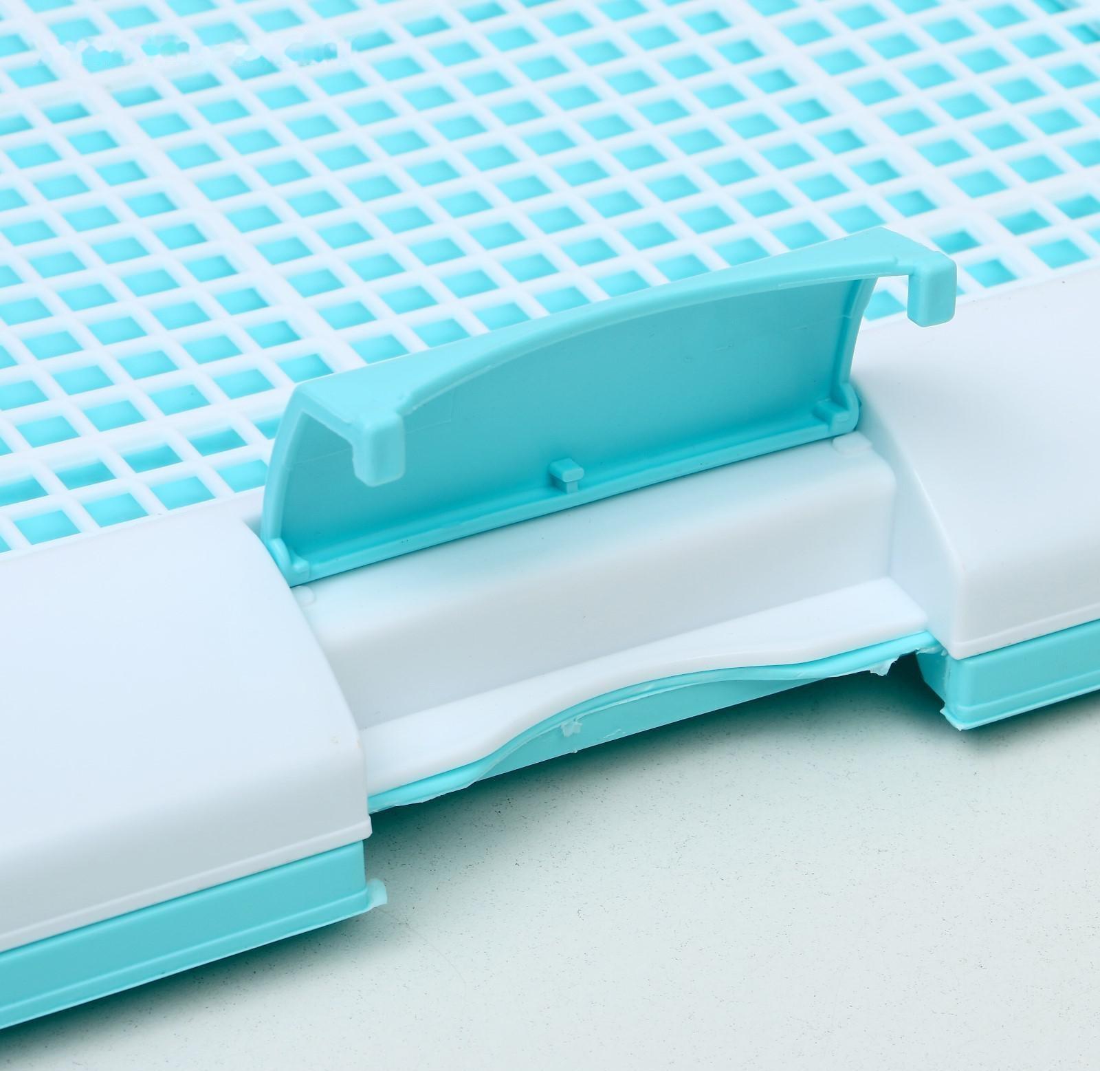 Туалет для собак с сеткой и столбиком, 63,5 х 47 х 5 см, голубой