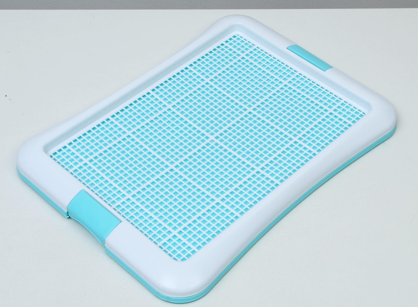 Туалет для собак с сеткой и столбиком, 63,5 х 47 х 5 см, голубой