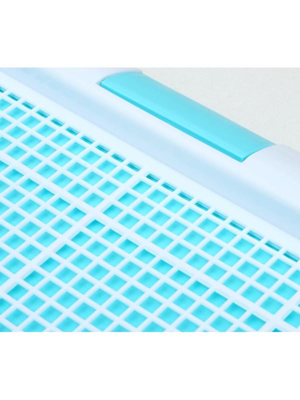 Туалет для собак с сеткой и столбиком, 63,5 х 47 х 5 см, голубой