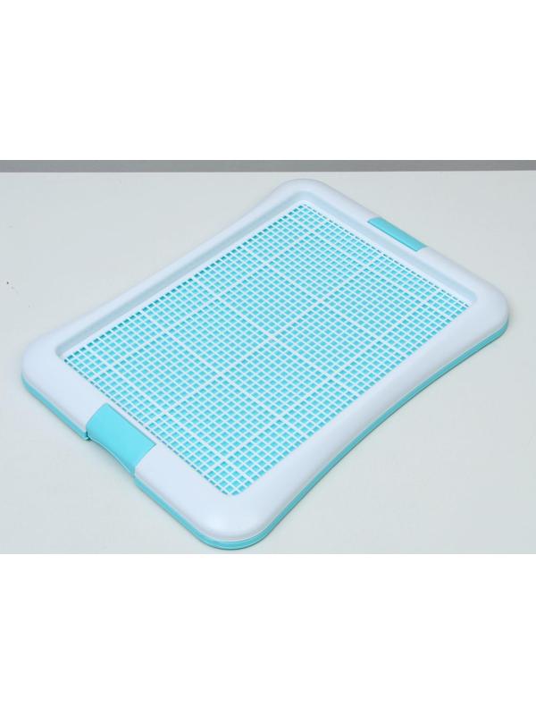 Туалет для собак с сеткой и столбиком, 63,5 х 47 х 5 см, голубой