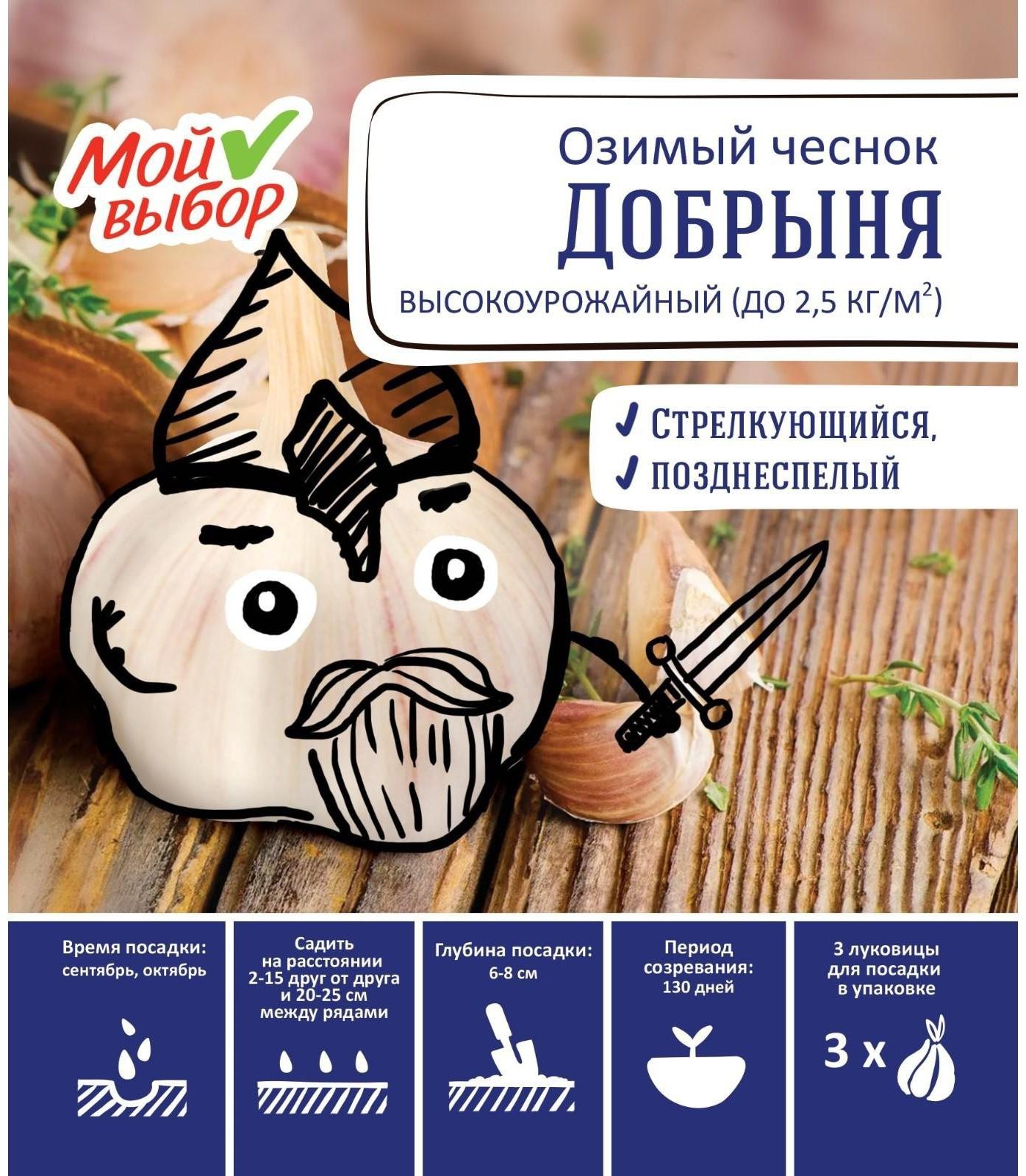 Чеснок озимый Добрыня 30+, упаковка 3 шт