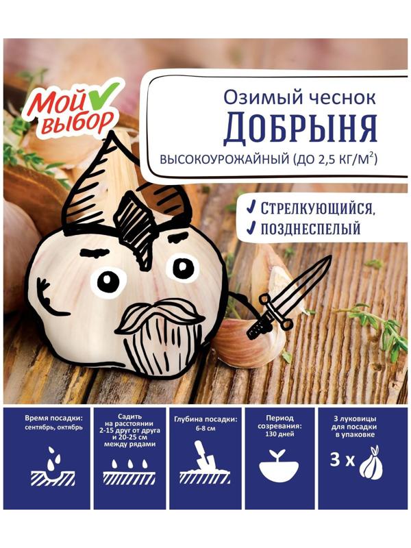 Чеснок озимый Добрыня 30+, упаковка 3 шт