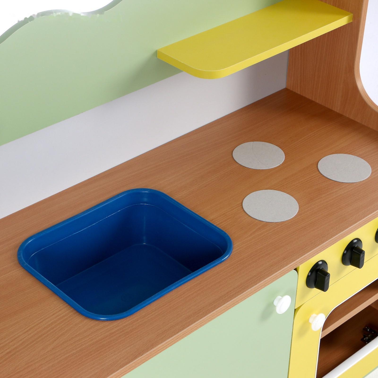 Кухня малая, 1280х420х850, ЛДСП, корпус - бук, фасады - цветные