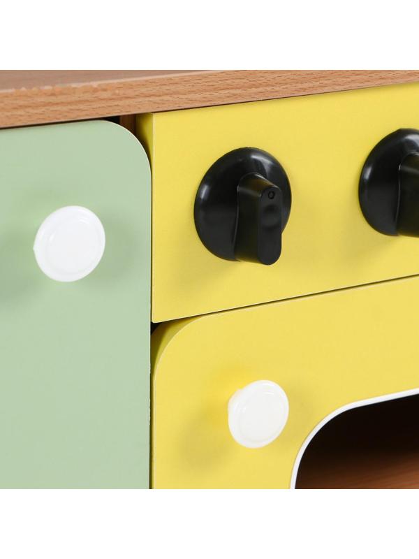 Кухня малая, 1280х420х850, ЛДСП, корпус - бук, фасады - цветные