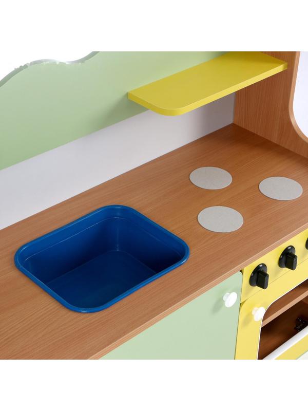 Кухня малая, 1280х420х850, ЛДСП, корпус - бук, фасады - цветные