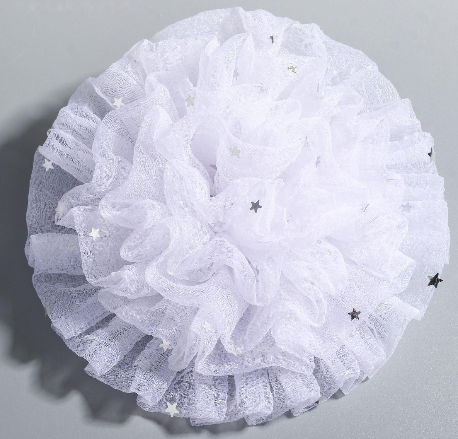 Бант для волос, ВИНКС, белый со звездами, 11 см