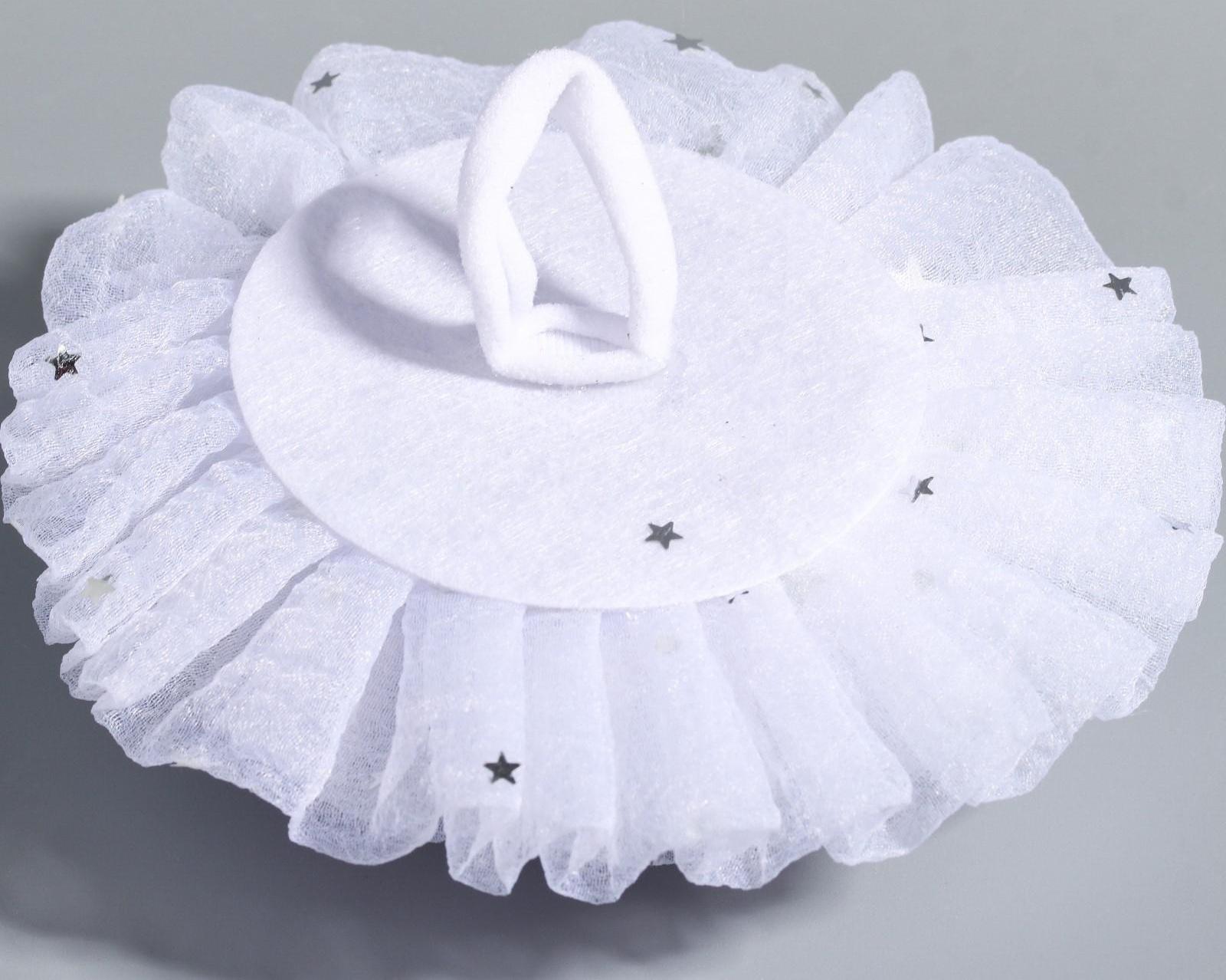 Бант для волос, ВИНКС, белый со звездами, 11 см