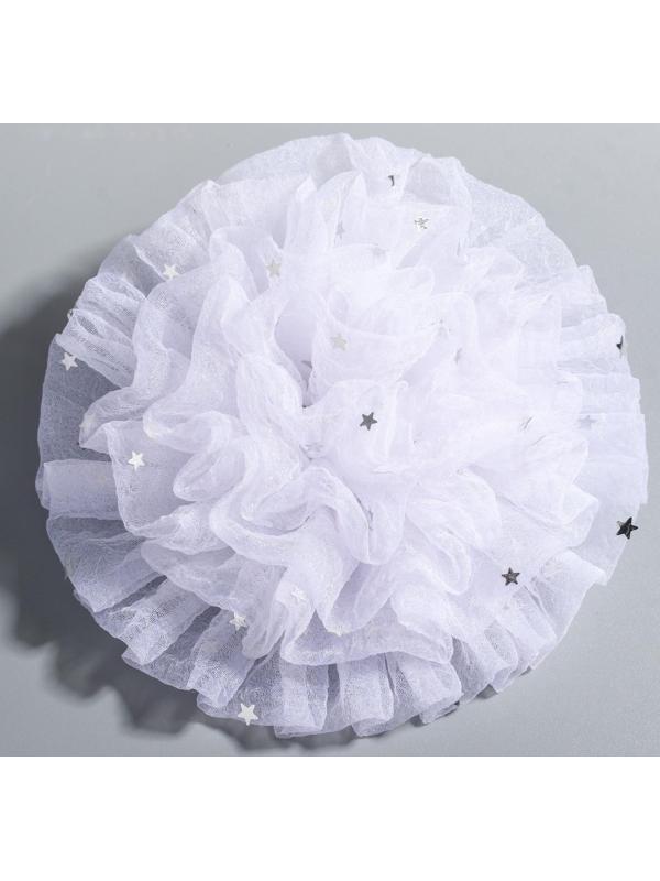 Бант для волос, ВИНКС, белый со звездами, 11 см