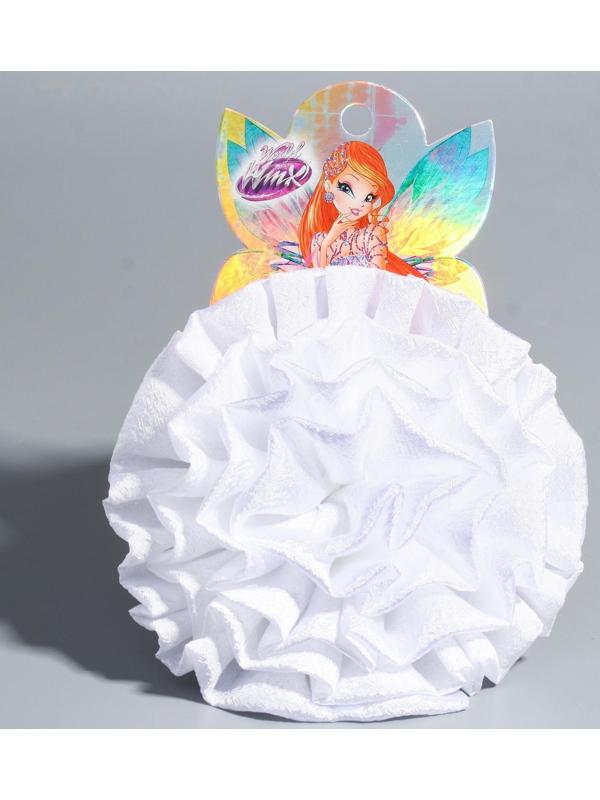 Бант для волос, ВИНКС, белый пышный, 11 см