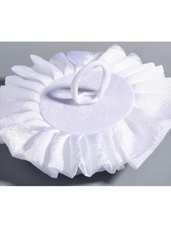 Бант для волос, ВИНКС, белый пышный, 11 см