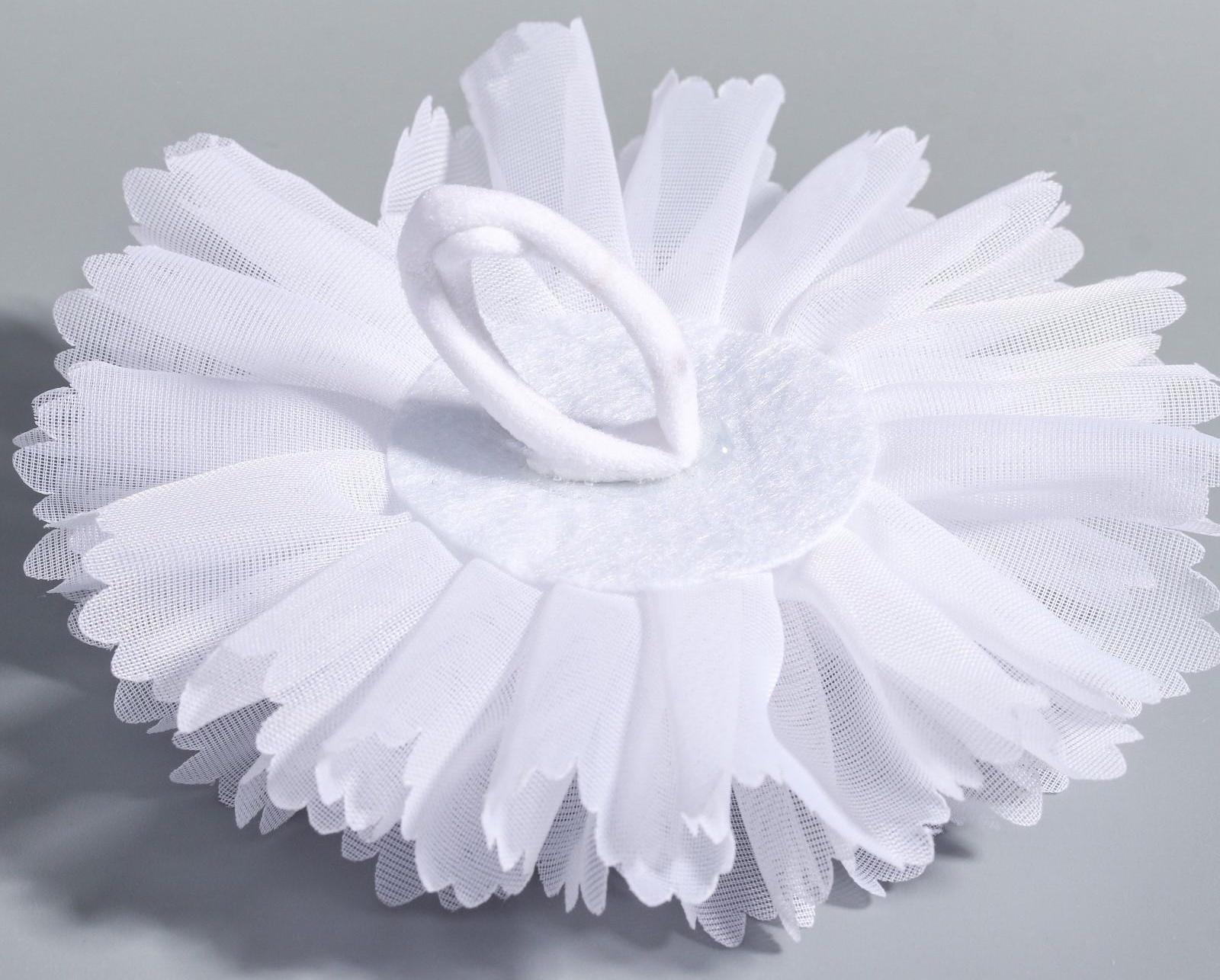 Бант для волос, ВИНКС, белый с  бусинами, 9,5 см