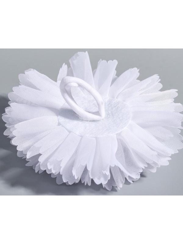 Бант для волос, ВИНКС, белый с  бусинами, 9,5 см