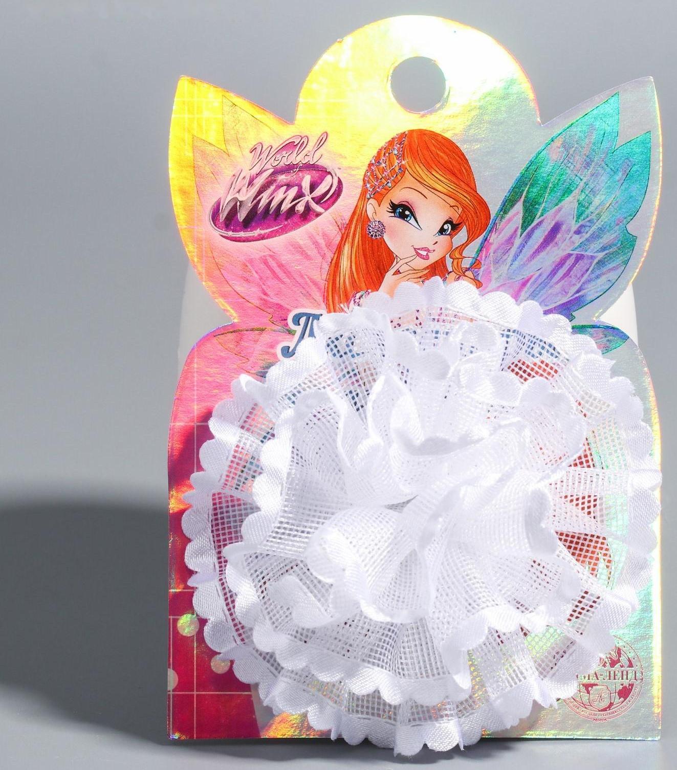 Бант белый, ВИНКС, 7,5 см