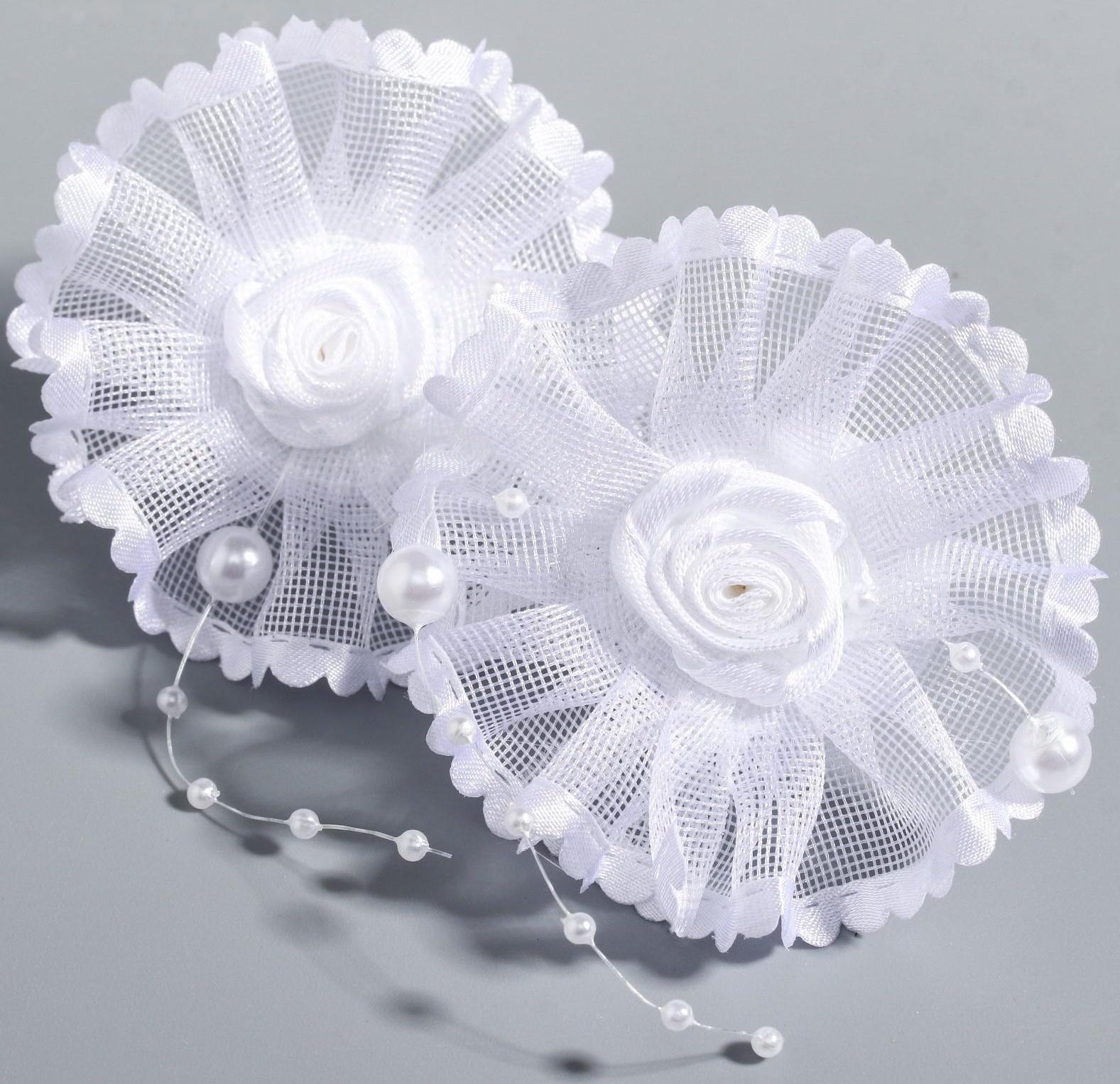 Набор бантов: гипюр с розочками, 2 шт., ВИНКС