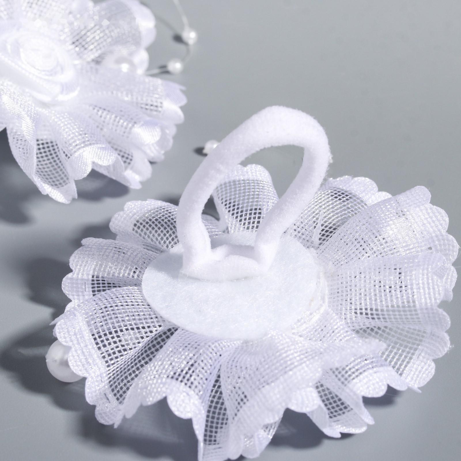 Набор бантов: гипюр с розочками, 2 шт., ВИНКС